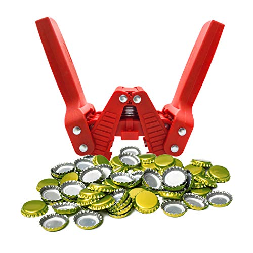 HETOETF Manual Bottle Capper Tool, Double Lever Hand Capper with 144 count Beer Bottle Caps for Home Brewing, Bottle Sealer (Bottle Capper-1) - Image 1