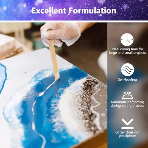KISREL Epoxy Resin 64OZ - Crystal Clear Epoxy Resin Kit - No Yellowing No Bubble Art Resina Casting Resins for Art Crafts, Jewelry Making, Wood & Molds(32OZ x 2) - Image 3