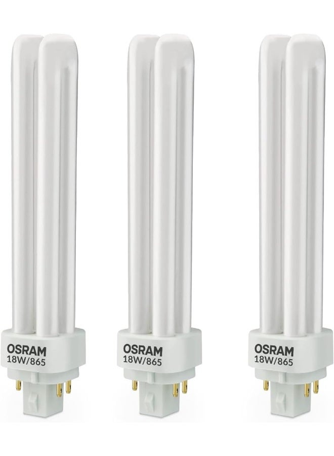 OSRAM OsRAM Home Decorative And Durable 18 Watts 4 Pin Day Light Cfl Bulb (Pack Of 3) - White - Image 1