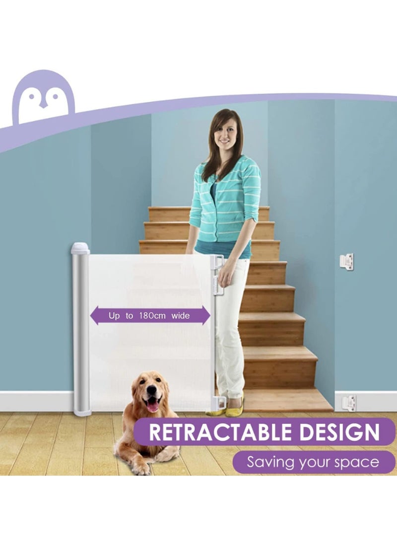 Generic Stairway Automatic Retractable Gate Fences Children'S Fences Pet Fences Protective Fences Baby Safety Gates Protective Gates (180*86cm)  - Image 5