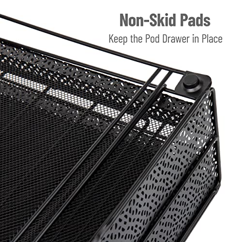Mind Reader Single Serve Coffee Pod Organizer with 2 Drawers, 72 Pod Capacity, Metal Mesh, 13"L x 12.75"W x 5"H, Black - Image 4