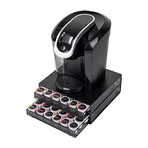 Mind Reader Single Serve Coffee Pod Organizer with 2 Drawers, 72 Pod Capacity, Metal Mesh, 13"L x 12.75"W x 5"H, Black - Image 5