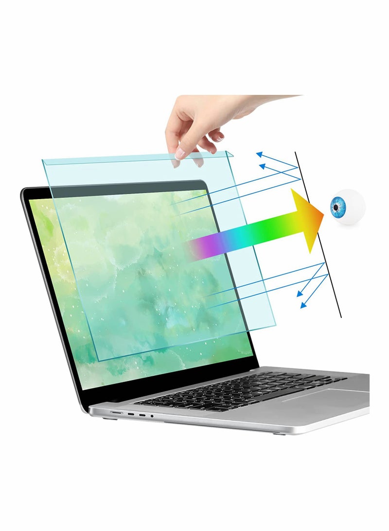 15.6 Inch Blue Light Blocking Screen Protector Anti Scratch Acrylic for Laptops 16:9 Aspect Ratio Easy Hang - Image 1