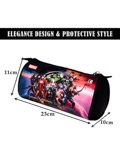 Kuber Industries Kuber Industries Pack of 2 Pencil Pouch | Multi-Purpose Travel Pouch | Kids Stationary Pencil Case | Pencil Utility School Pouches | Geometry Box | Marvel Avengers | Large | Black  - Image 3