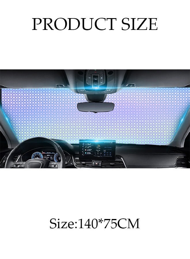 DUNISO 5-Piece Windshield Sunshade Set for SUV Car Window Shade Front Windshield Shades UV Rays Sun Visor Protector Easy to Use Fits Windshields Keep Car Cool - Image 2