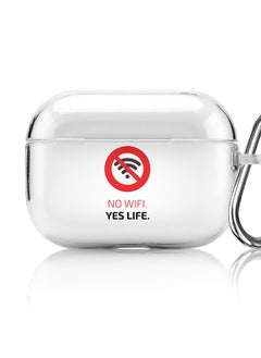 Classic Clear printed Case for Apple AirPods Pro 2nd Generation Thin Transparent Cover [Designed for Apple AirPods Pro 2nd Generation] - No Wifi, Yes Life