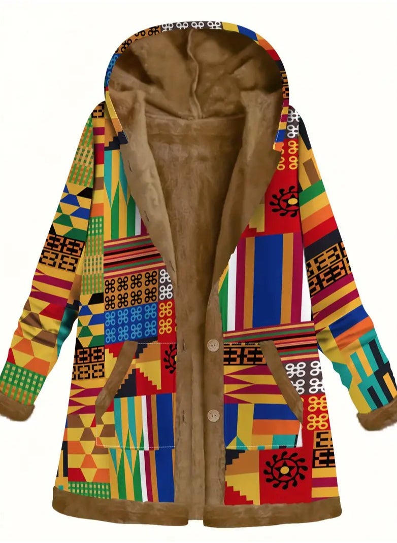 Generic - Jacket With Engraving Pattern Ancient Cultural Geography A Variety Of World Casual Patterns And Colors That Combine Ancient Heritage Civilizations In General In One Jacket Long Sleeves And Double Po - Image 1