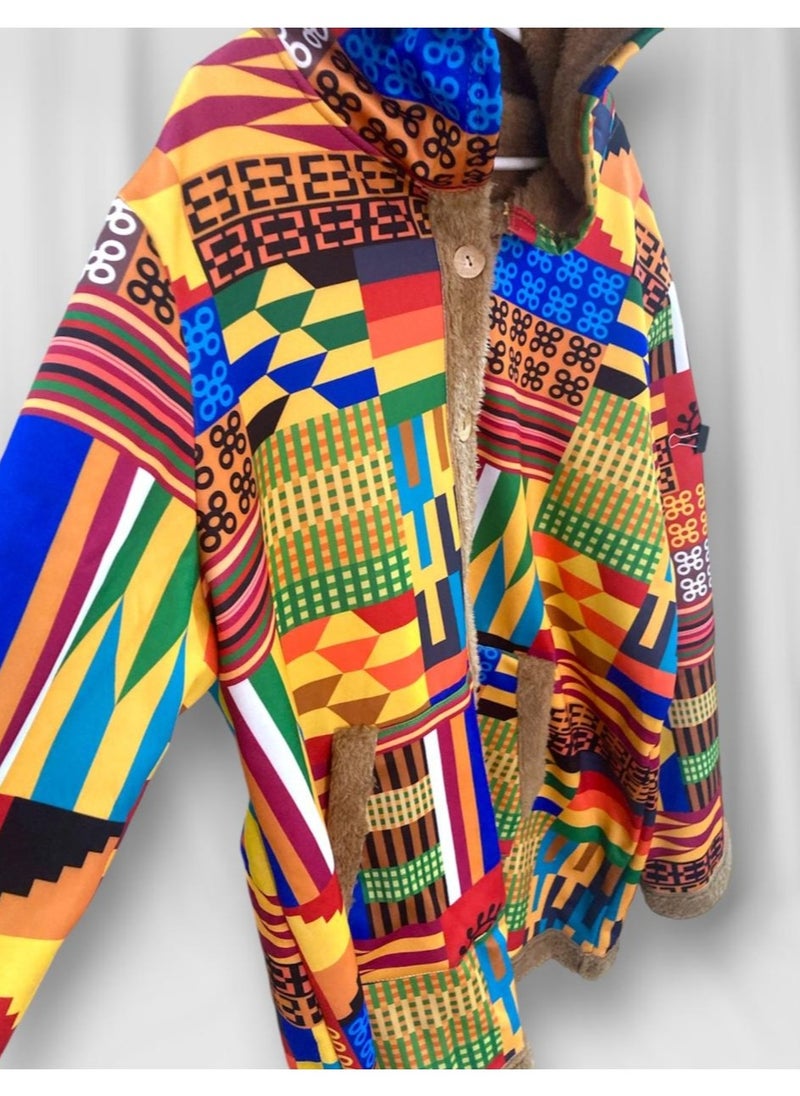 Generic - Jacket With Engraving Pattern Ancient Cultural Geography A Variety Of World Casual Patterns And Colors That Combine Ancient Heritage Civilizations In General In One Jacket Long Sleeves And Double Po - Image 1