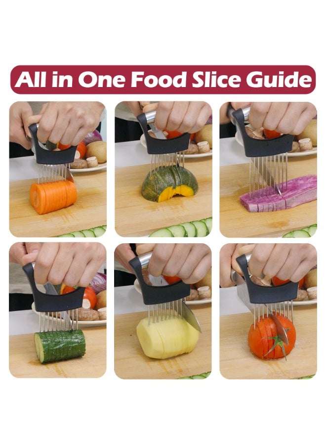 Onion Holder for Slicing, 3 Pieces Tomato Slicer, Stainless Steel Onion Chopper Veggie Cutter for Potato and Avocados, Food Slicer Assistant Tool, Useful Kitchen Gadgets Meat Tenderizer  - Image 2