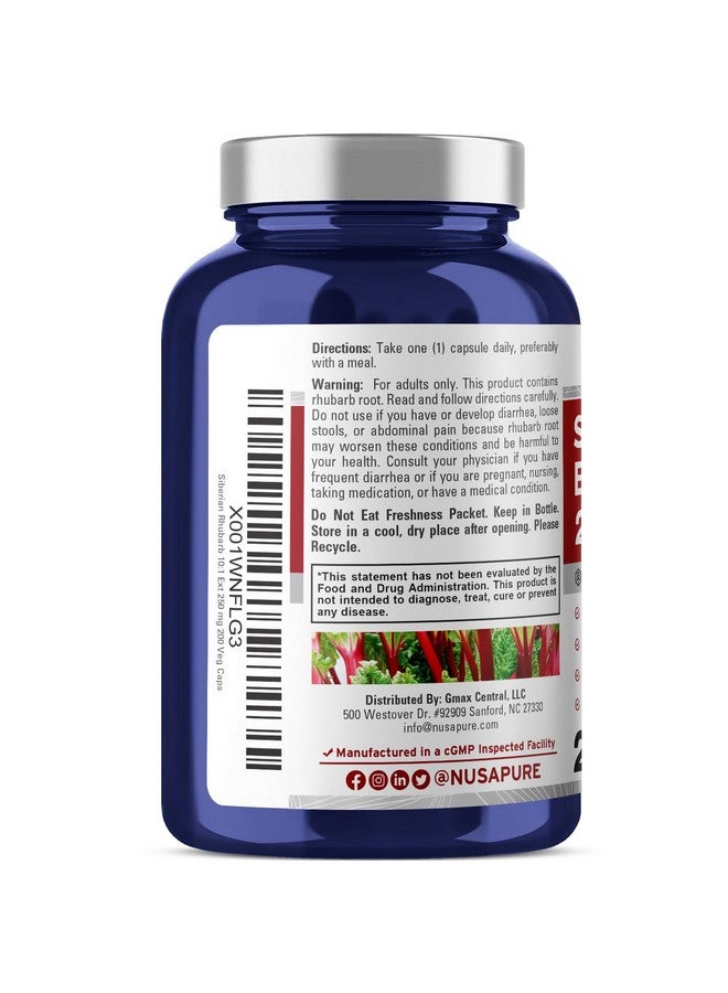 نوسابيور مستخلص راوند سيبيريا نوسابيور ١٠:١، ٢٥٠ ملغ يعادل ٢٥٠٠ ملغ - ٢٠٠ كبسولة نباتية (نباتي، غير معدل وراثيًا، نباتي صرف) - Image 3