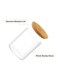 ARUZEN ARUZEN Dispenser Holder Glass Apothecary Jars Bathroom Canisters Vanity Jars Containers for Cotton Balls Swab Pads Round QTips Hair Ties Floss Small Things PACK OF 2  - Image 3