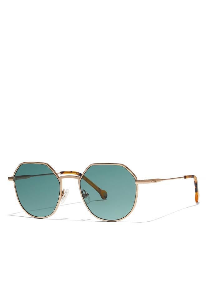 30 سندايز نظارات شمسية رجالية     هندسية بحماية  ذهبي وأخضر - Image 1