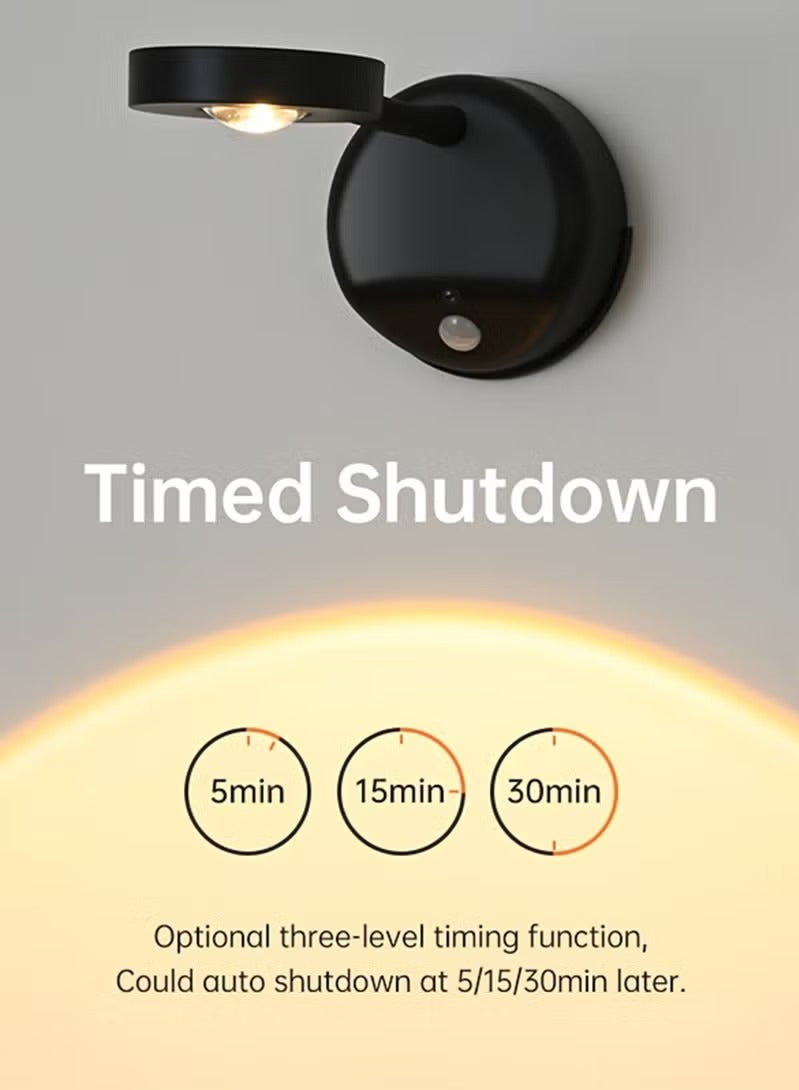 BESTPEAK Motion Sensor Picture Light LED Cat Eye Bulb Wall Light 360° Rotation Rechargeable Suitable for Corridor Wall Stairs Kids Room  - Image 2