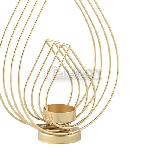 DeWoGift Metal Tealight Candle Holder for Home Decor, Diwali Gift Items, Diwali Decoration Items for Home Decor(Gold) - Image 4