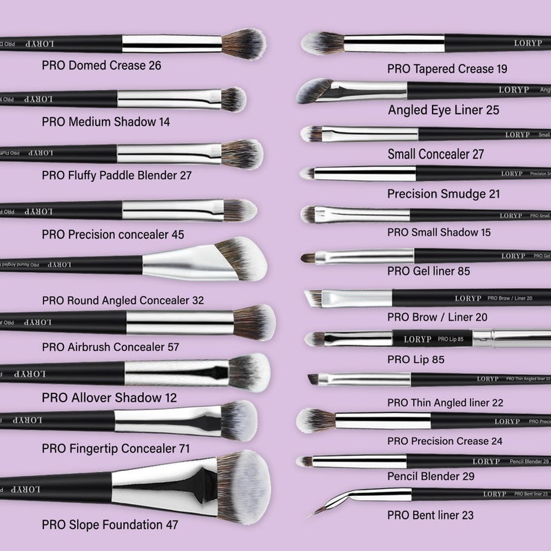 LORYP Professional Makeup Brushes Set 32Pcs Matte Black Cosmetic Brush Kit for All Face & Eye of Soft Vegan Synthetic Hair for Artists & Enthusiasts - Image 4
