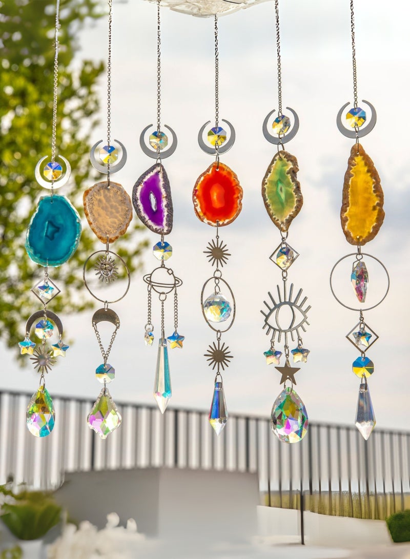 Handmade Crystal Suncatcher for Window Hanging, Natural Agate Sun Catcher with Rainbow Prism, Home Garden Wedding Decor Gift - Image 5