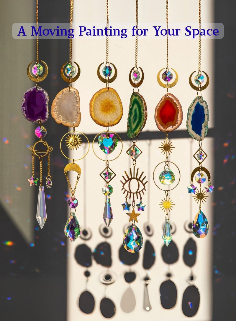Handmade Crystal Suncatcher for Window Hanging, Natural Agate Sun Catcher with Rainbow Prism, Home Garden Wedding Decor Gift - Image 1