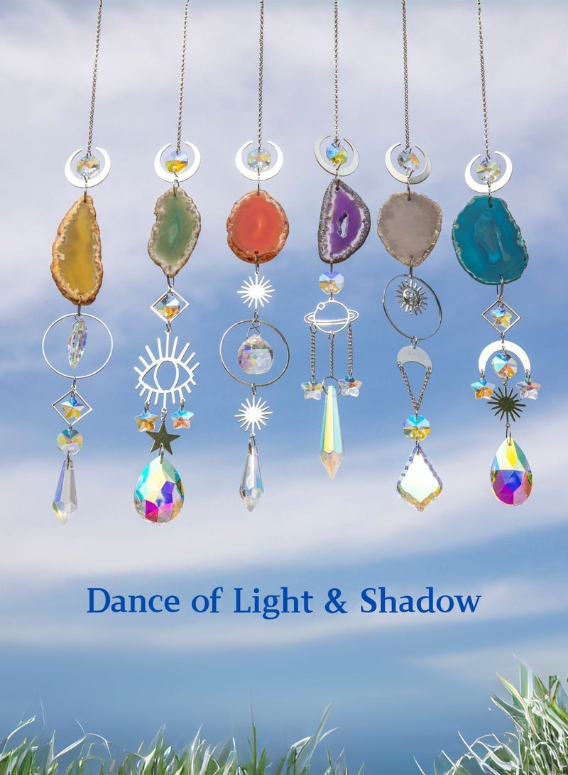 Handmade Crystal Suncatcher for Window Hanging, Natural Agate Sun Catcher with Rainbow Prism, Home Garden Wedding Decor Gift - Image 2