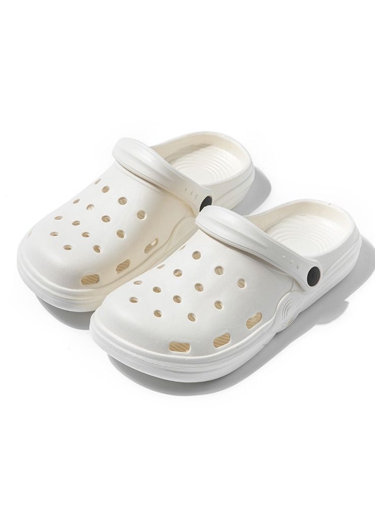 إسكدنيا Soft Comfortable Solid Color Casual Beach Sandal Outdoor Non Slip Closed Toe Slippers White 