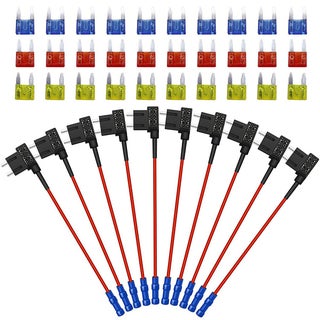 FABOOD F 10 Pack 12V Car Add-A-Circuit Fuse Tap Adapter Piggy Back Mini APM ATM Blade Fuse Holder with 10A 15A 20A Blade Fuse for Cars Trucks Boats … - pzsku/Z17B48C17EA9D2982CC88Z/45/1751615810/0b868e1b-4d33-457a-8531-7a54c6d9dc7c