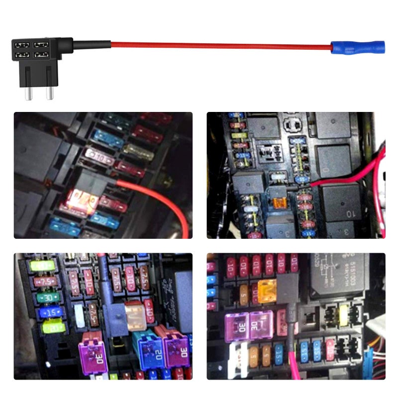Generic FABOOD F 10 Pack 12V Car Add-A-Circuit Fuse Tap Adapter Piggy Back Mini APM ATM Blade Fuse Holder with 10A 15A 20A Blade Fuse for Cars Trucks Boats …  - Image 2