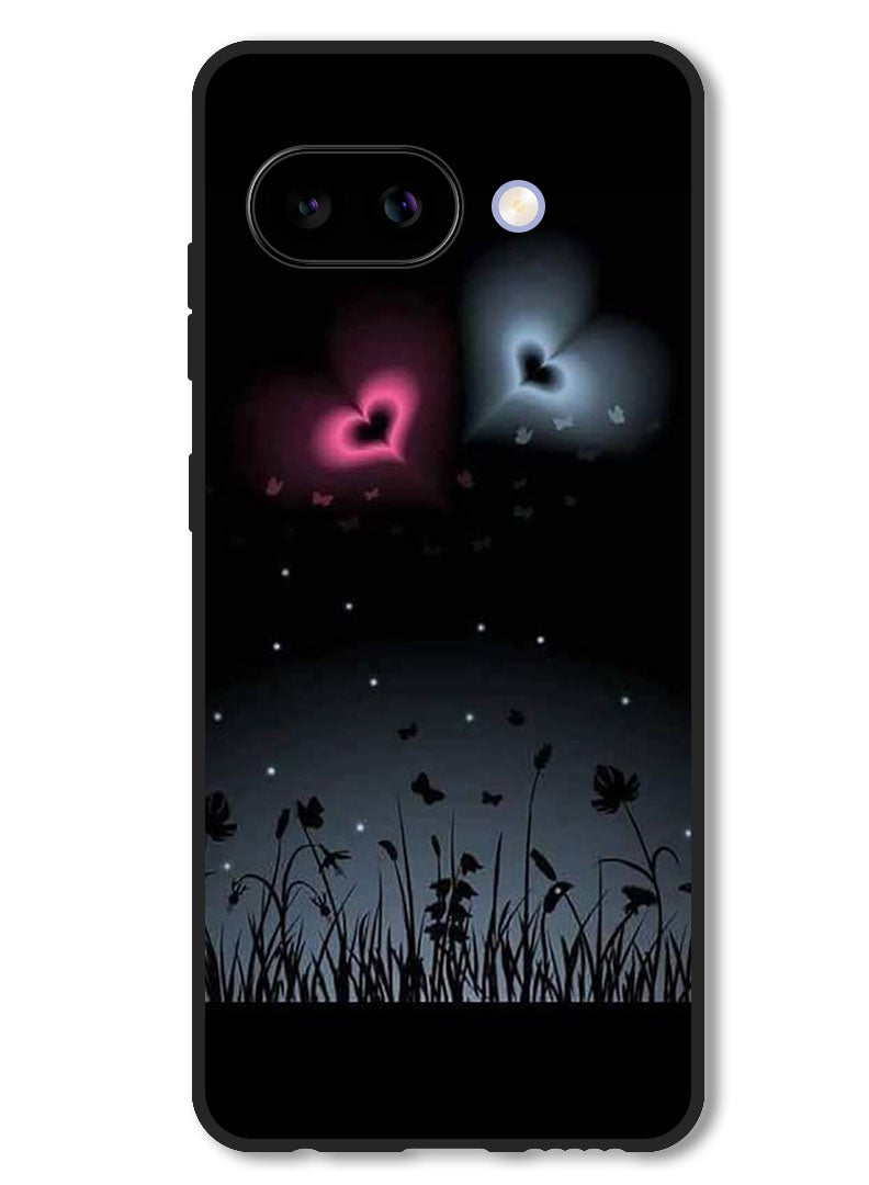 Theodor Case Compatible with Google Pixel 9A Protection Shockproof Bumper Cover Two Hearts (2) - Image 1