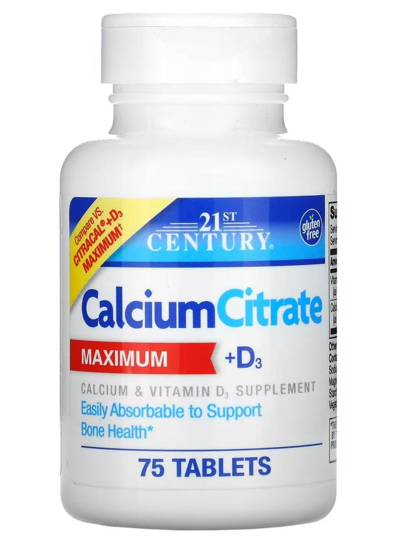 Calcium Citrate + D3 Maximum 75 Tablets