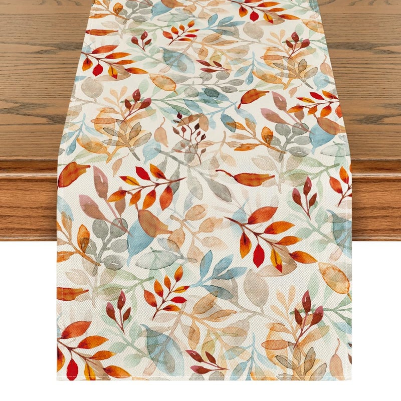 Artoid Mode Leaves Autumn Table Runner Seasonal Fall Kitchen Dining Table Decoration for Home Party Decor 40x180 cm