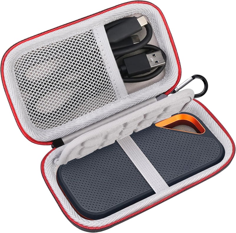 Lacdo Hard Carrying Case for SanDisk Extreme Pro/SanDisk Extreme Portable External SSD 500GB 1TB 2TB 4TB USB-C Solid State Drive EVA Shockproof Water Repellent Protective Storage Travel Bag, Black - Image 1
