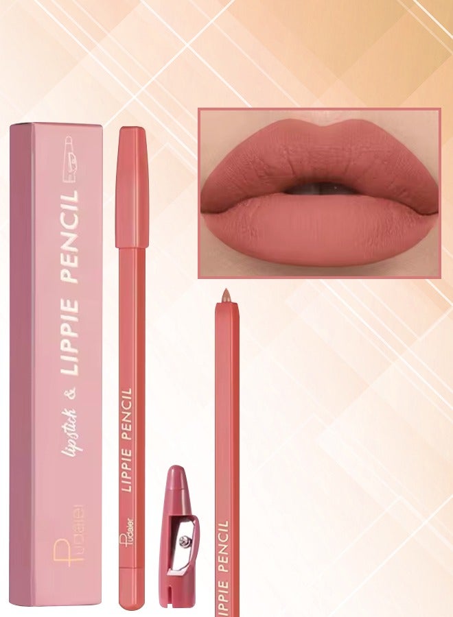pudaier Lippie Pencil Lipstick with Sharpener Soft Lipliner Pencil Easy to Use Lip Makeup Lip Liner Pencil Matte Waterproof Long Lasting Lipstick Lip Contour Makeup Lip Set Full Color 01 - Image 1