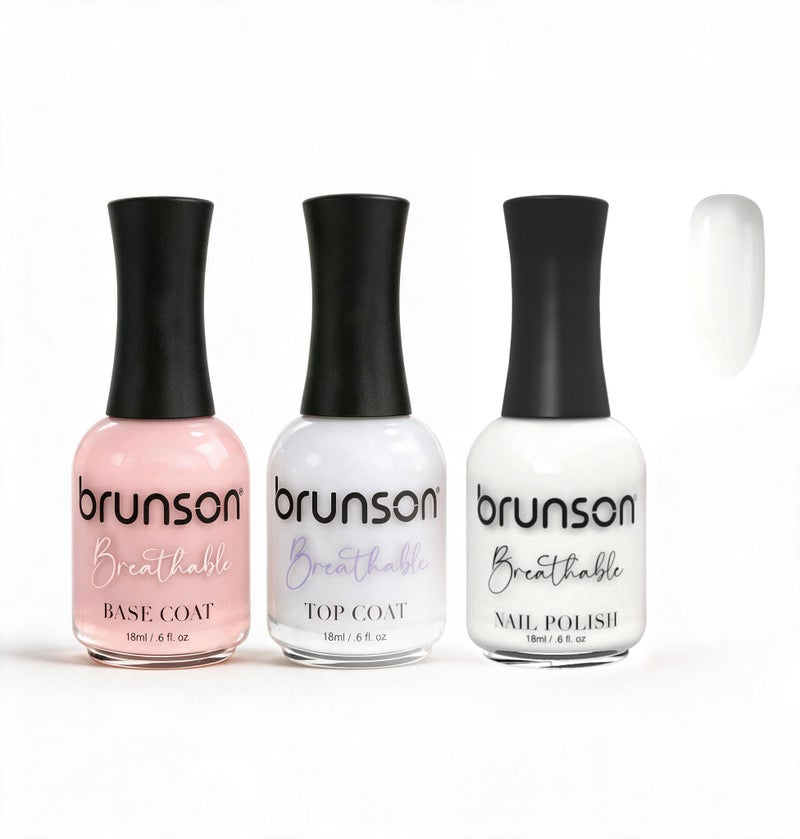 Peelable Nail Polish Set – Brunson Halal Peel-Off Nail Polish | Breathable Water-Based Nail Polish & Wudu-Friendly Peelable Nail Enamel | Quick-Dry Vegan Non-Toxic Manicure Set with Base Coat & Top Coat