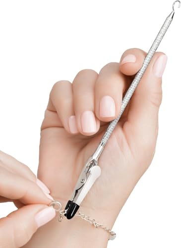 Mission Gallery Bracelet Helper Tool with Hook - Fastener Helper Tool for Bracelet, Necklace, Jewelry, Watch - Clip, Clasp Helper - Portable, Easy-to-Use, Made of Metal - Silver - Image 1
