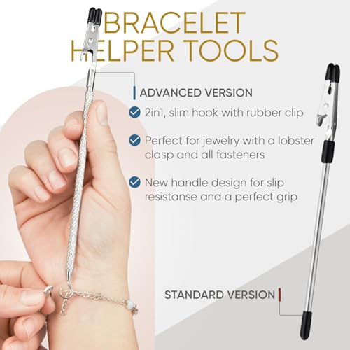 Mission Gallery Bracelet Helper Tool with Hook - Fastener Helper Tool for Bracelet, Necklace, Jewelry, Watch - Clip, Clasp Helper - Portable, Easy-to-Use, Made of Metal - Silver - Image 5
