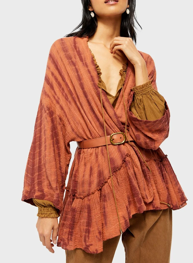 Free People Sasha Tie Dye Plunge Kimono