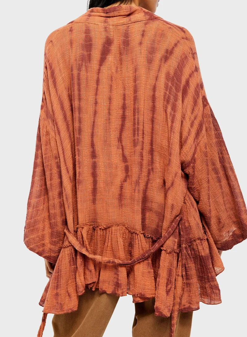 Free People Sasha Tie Dye Plunge Kimono