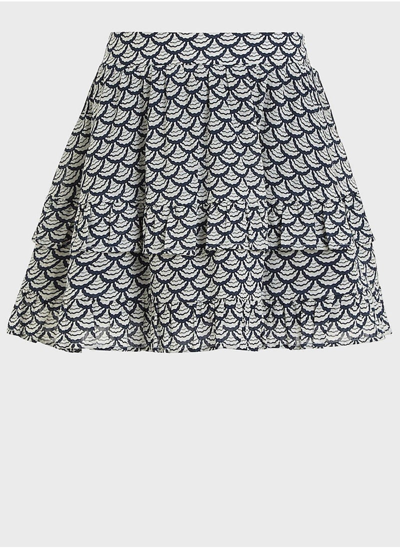 TOMMY HILFIGER - Youth Printed Midi Skirt - Image 1