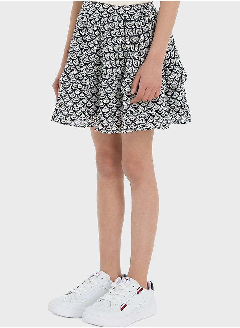 TOMMY HILFIGER - Youth Printed Midi Skirt - Image 1