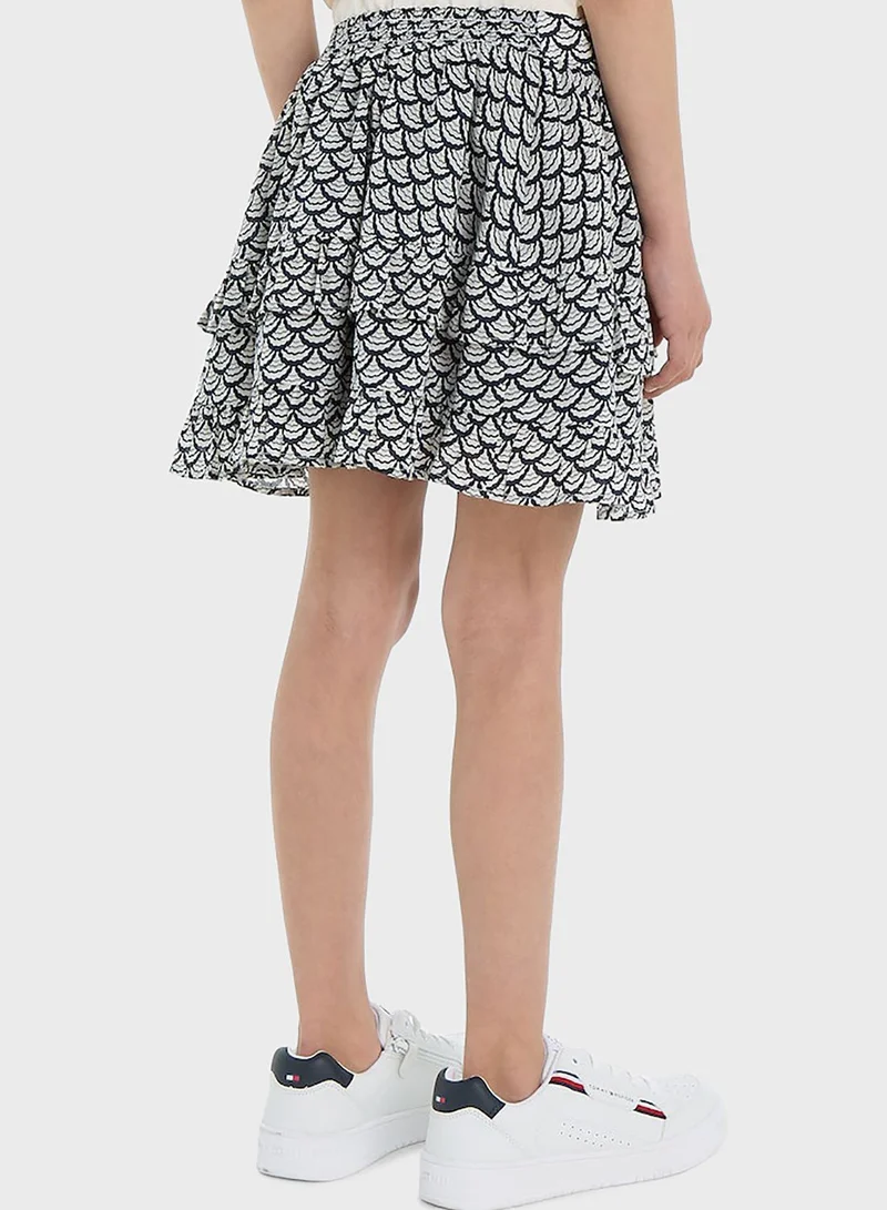 TOMMY HILFIGER Youth Printed Midi Skirt