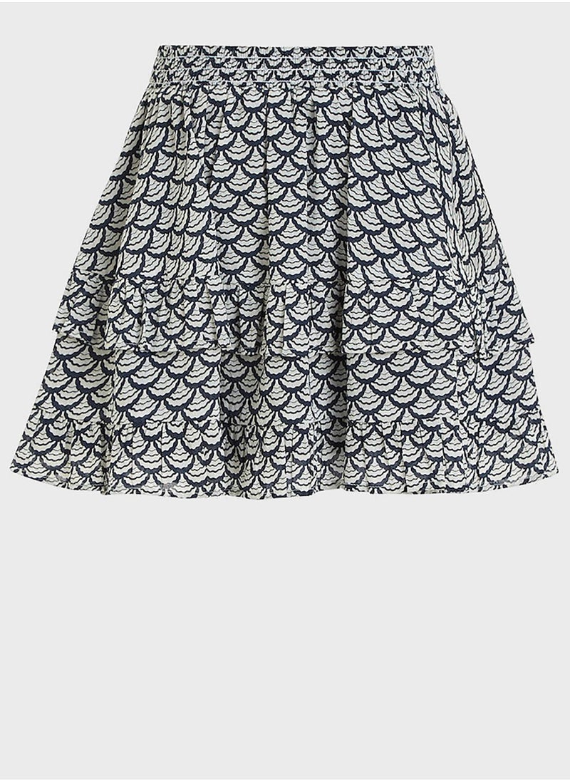 TOMMY HILFIGER - Youth Printed Midi Skirt - Image 1