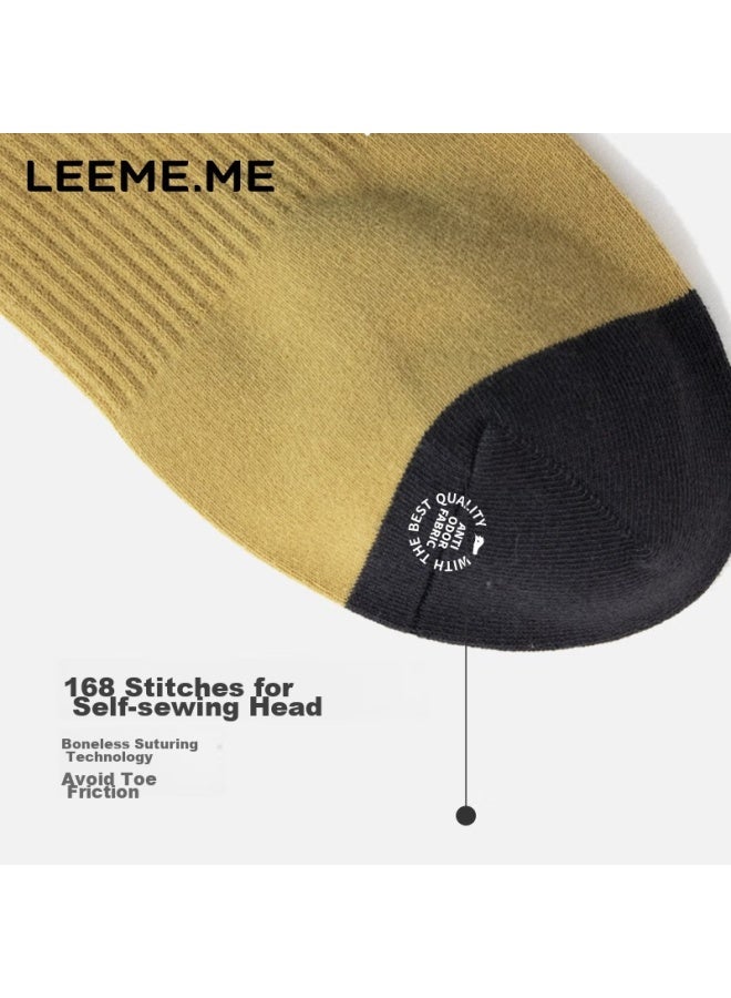 Leeme.me Li Mi Men's Socks, Spring And Summer Short Socks, Moisture-wicking Breathable Men's Socks, Contrasting Color Boat Socks, Cotton Socks, 4 Pairs - Image 3