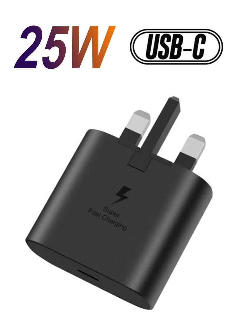 شاحن شحن فائق السرعة USB C بقوة 25 وات - متوافق مع S24 S23 S22 S21 S20 Ultra، S24+ S23+ S22+ S21+، A53، A15، A 55، A54 - محول طاقة من النوع C