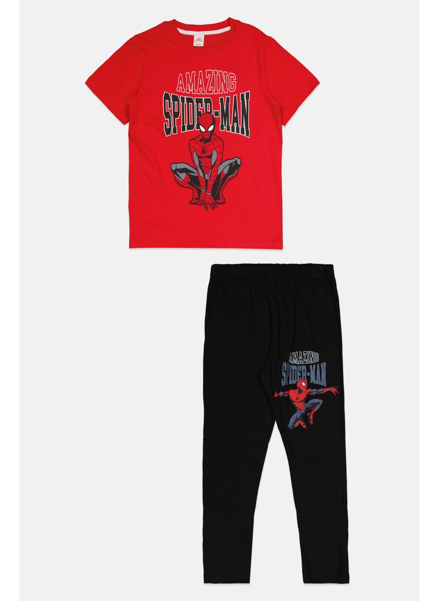 MARVEL Kids Boy 2 Pieces Spiderman Pajama Set, Multicolor  - Image 1