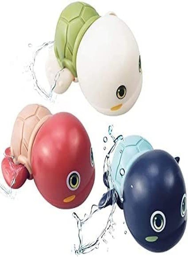Quasar Water Wind Up Swimming Tortoise BathTube Toy Chu Chu Beach Pool Bathroom Made in Safe Non-Toxic Rattle for Children Toddler Infant Products Born Baby First Toys Pack of 3 - Multicolor - Image 1