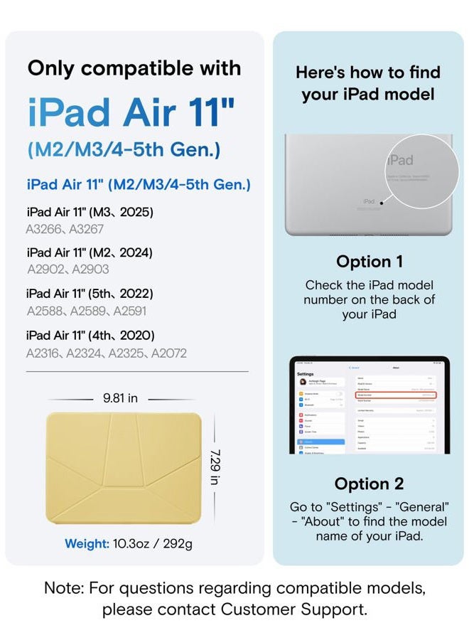 MOFT Dynamic Folio Case for iPad Air 13-inch (M3 2025 / M2 2024),Silm Magnetic Stand Case with 20+ Viewing Angles, Auto Wake/Sleep,Ultra Thin, Panna Cotta x Faded Jeans - Image 2