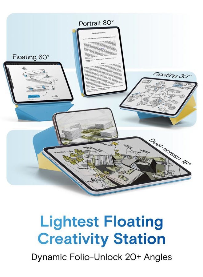 MOFT Dynamic Folio Case for iPad Air 13-inch (M3 2025 / M2 2024),Silm Magnetic Stand Case with 20+ Viewing Angles, Auto Wake/Sleep,Ultra Thin, Panna Cotta x Faded Jeans - Image 3