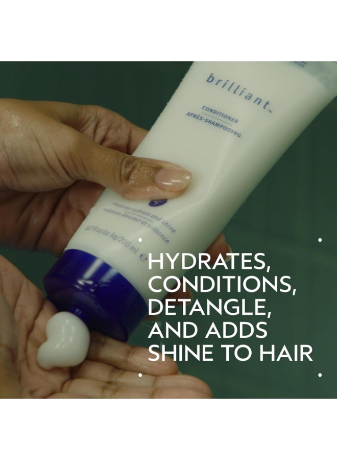 Aveda Brilliant Conditioner | Hydrating, Detangling, Smoothing Conditioner | Adds Shine | with Jojoba and Babassu Oils | for All Hair Types, 6.7 Fl Oz - Image 3