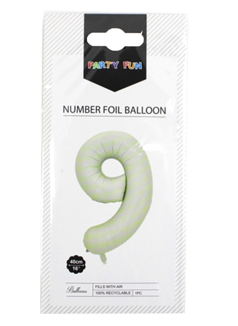 بارتي فن بالون رقم رقائق معدنية 16 "رقم 9 لون كريم - Image 2