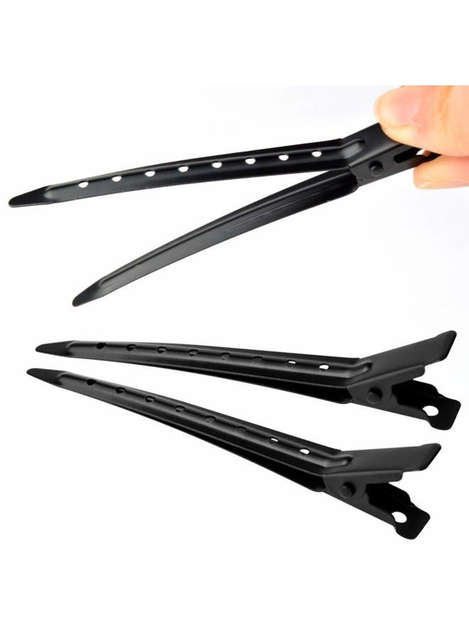 Bantoye 24 Packs Duck Bill Clips, Bantoye 3.35 Inches Rustproof Metal Alligator Curl Clips with Holes for Hair Styling, Hair Coloring, Black - Image 5