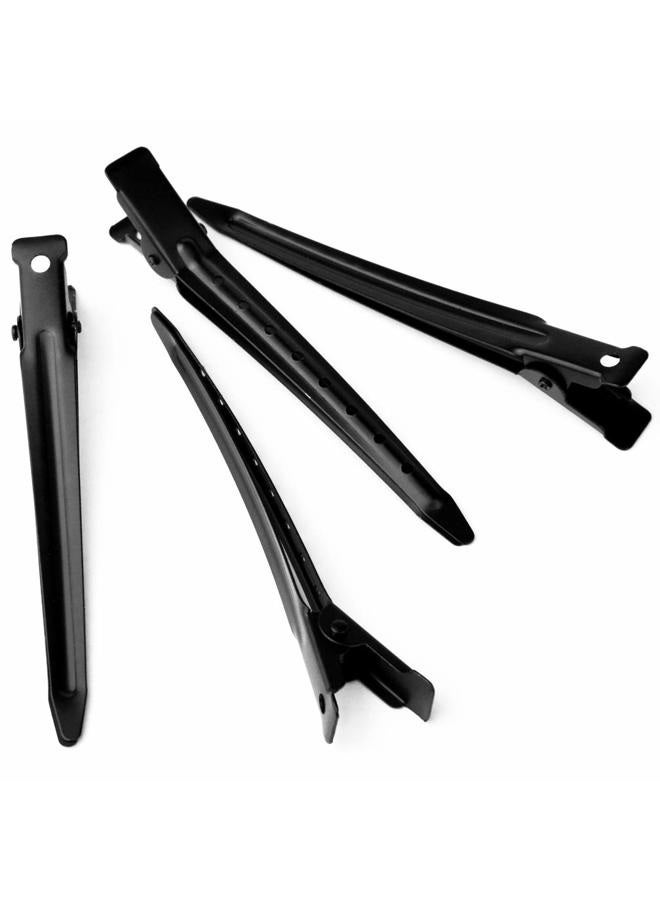 Bantoye 24 Packs Duck Bill Clips, Bantoye 3.35 Inches Rustproof Metal Alligator Curl Clips with Holes for Hair Styling, Hair Coloring, Black - Image 4