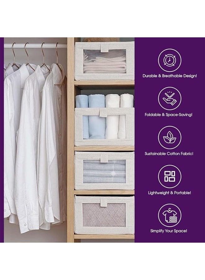 Wardrobe Clothes Organizer,6 Pack Drawer Organizers and Storage Clothes Storage Box Visible Drawer Organizers Foldable Closet Organizer Bins Storage Containers Organizing Clothing Jeans Toys - Image 3